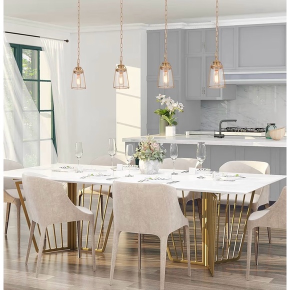 New Elegant Gold Pendant Light Fixture - Picture 2 of 9